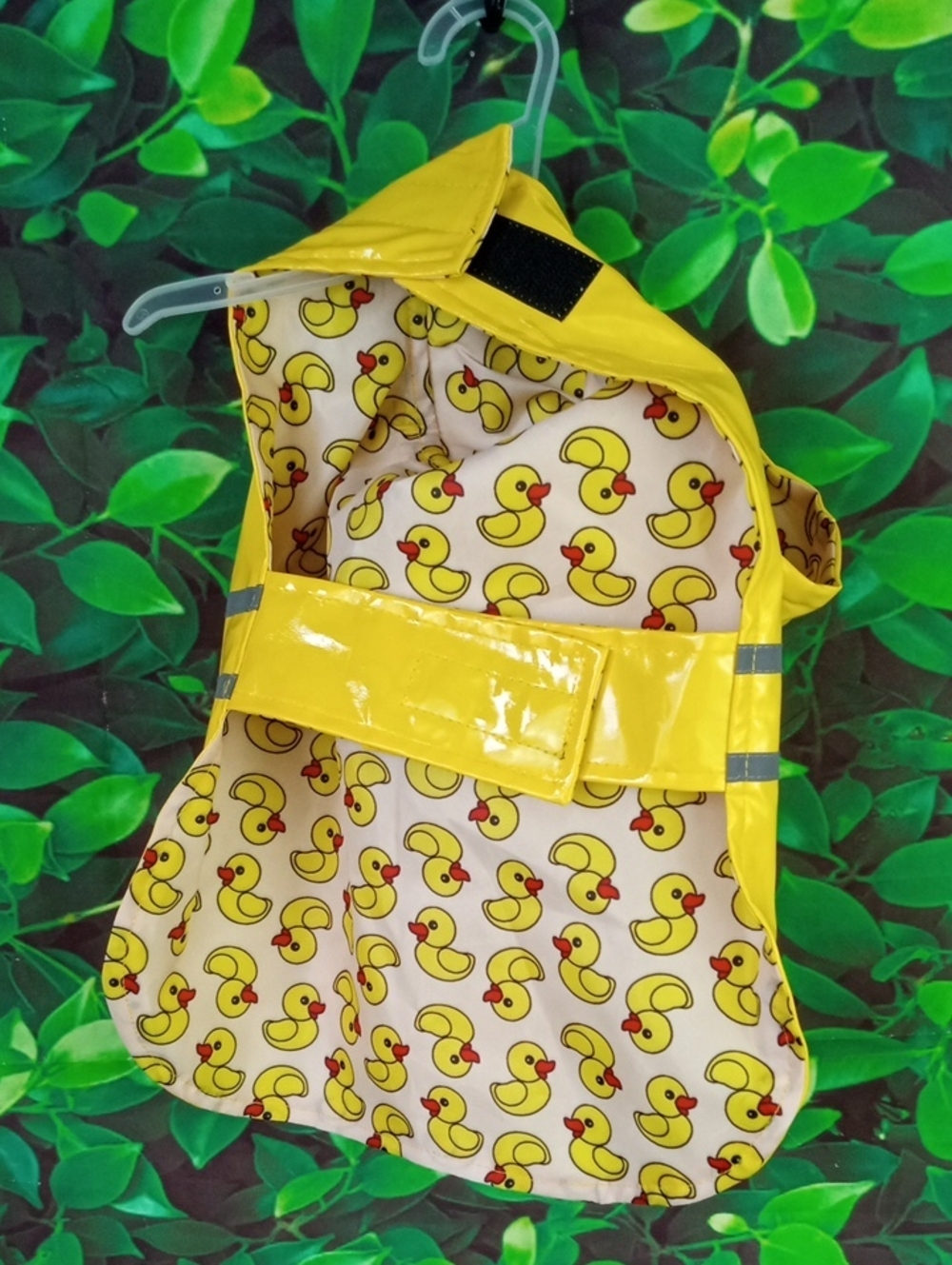 🐾 Yellow Duck Print Dog Raincoat